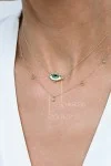 Κολιέ Lumière Χρυσό 14Κ Green Drops