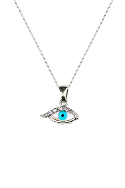 Κρεμαστό Λευκόχρυσο 14Κ Μάτι Βλεφαρίδα