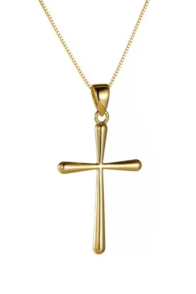 Σετ Σταυρός με Αλυσίδα Χρυσός 14Κ Λουστρέ