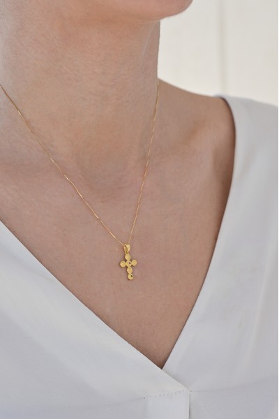 Κρεμαστό Χρυσό 14Κ Σταυρός Πετράτος