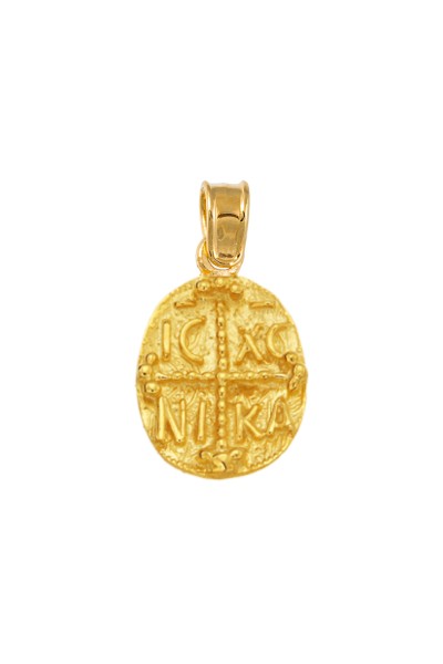 Φυλαχτό Κωνσταντινάτο Χρυσό 14Κ Ανάγλυφο Οβάλ