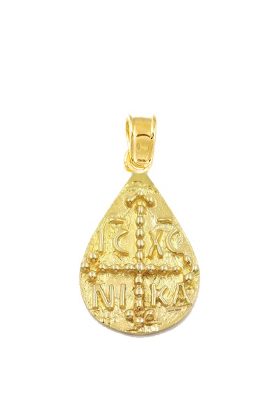 Φυλαχτό Κωνσταντινάτο Χρυσό 14Κ Ανάγλυφο Σταγόνα