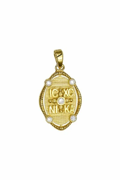 Κρεμαστό Χρυσό 14Κ Κωνσταντινάτο Διπλής Όψης