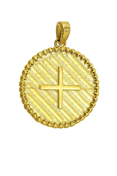 Φυλαχτό Κωνσταντινάτο Χρυσό 14Κ Διπλής Όψης Φούσκες XXL