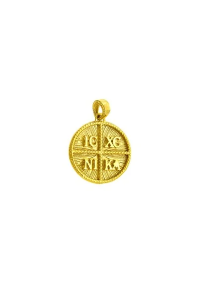 Φυλαχτό Κωνσταντινάτο Χρυσό 9Κ Διπλής Όψης Small