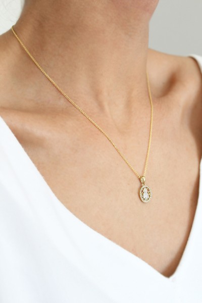 Φυλαχτό Κωνσταντινάτο Χρυσό 9Κ Παναγία