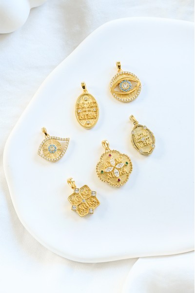 Κρεμαστό Χρυσό 14Κ Κωνσταντινάτο Διπλής Όψης