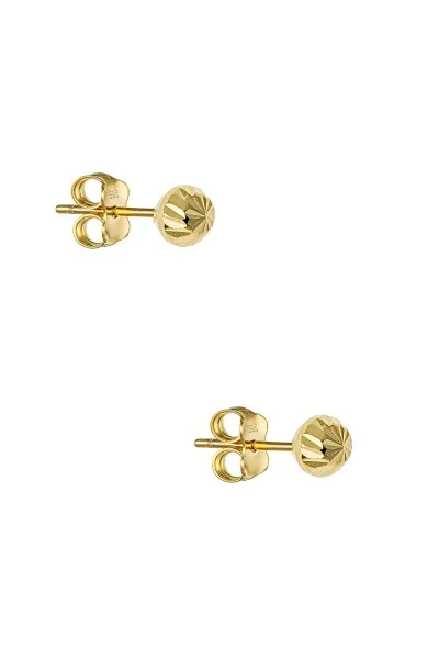 Σκουλαρίκι Χρυσό 14Κ Φούσκες Διαμανταρισμένες 3.5mm