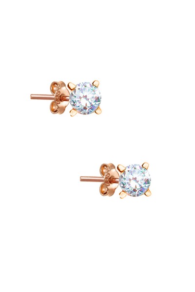 Σκουλαρίκι Ροζ Χρυσό 14Κ Απλό