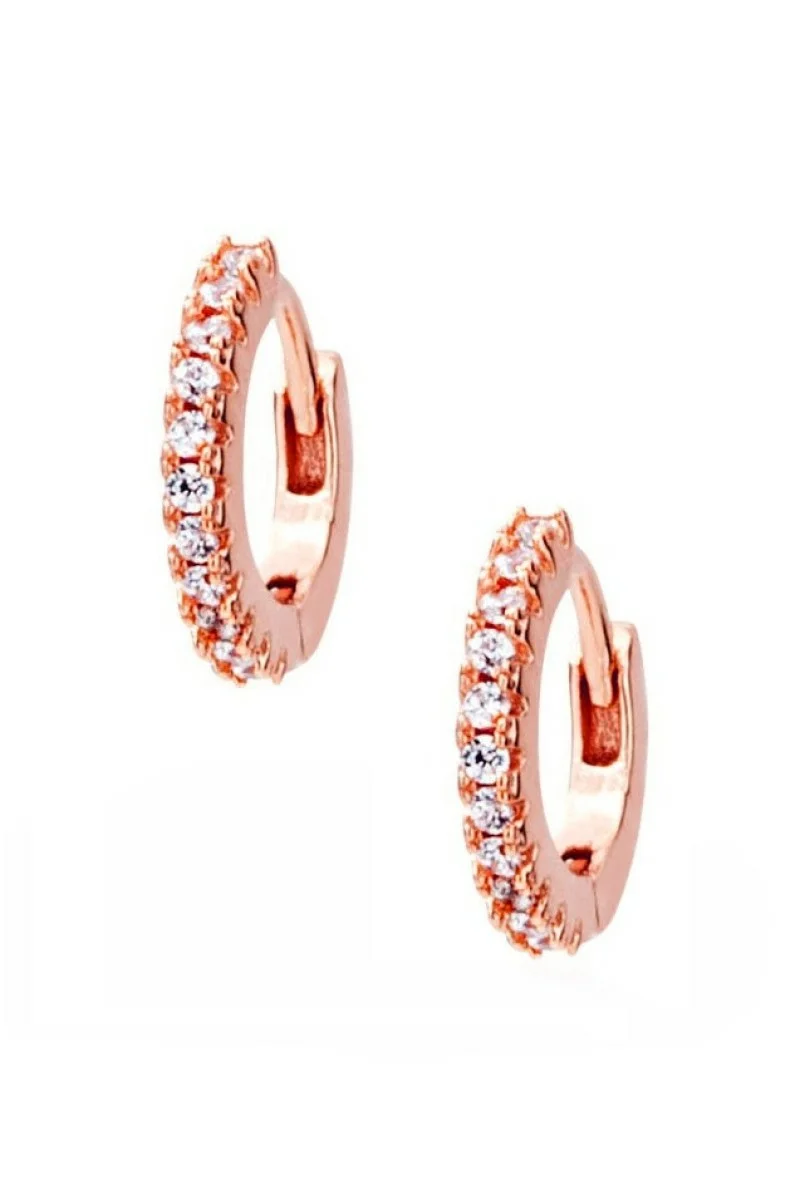 Σκουλαρίκι Ασημένιο Rose Hoops