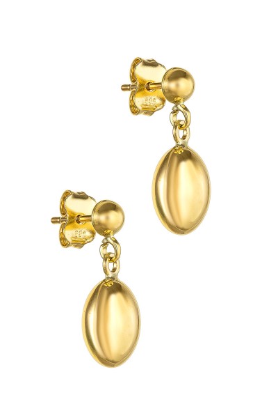 Σκουλαρίκι Χρυσό 14Κ Shiny Oval