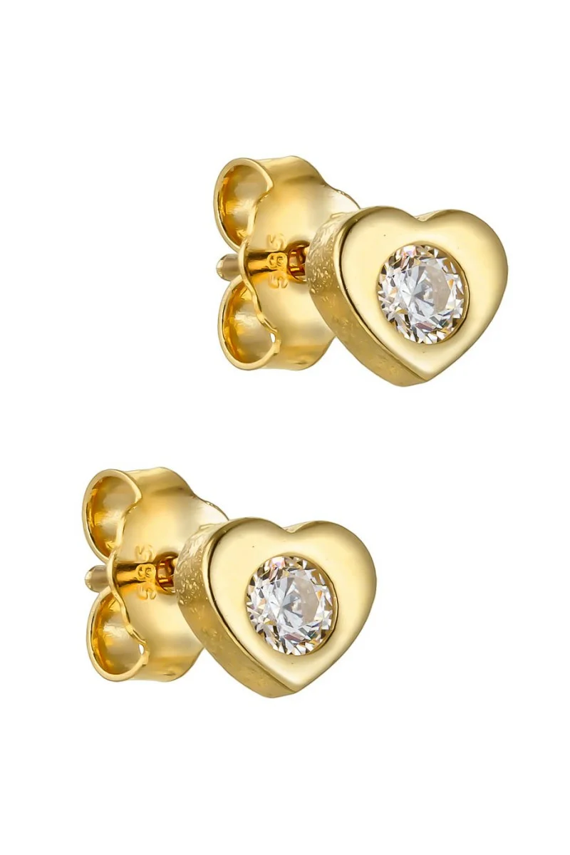 Σκουλαρίκι Χρυσό 14Κ Gold Stone Heart