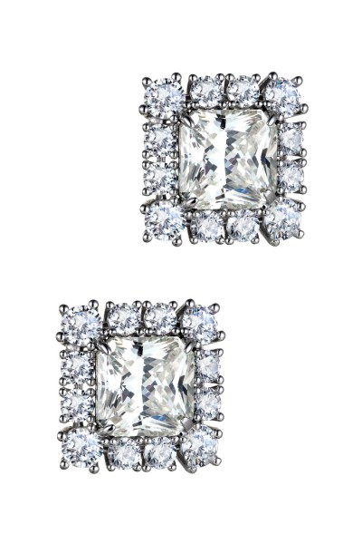 Σκουλαρίκι Ασημένιο Square Glam