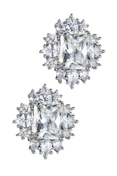 Σκουλαρίκι Ασημένιο Square Glam