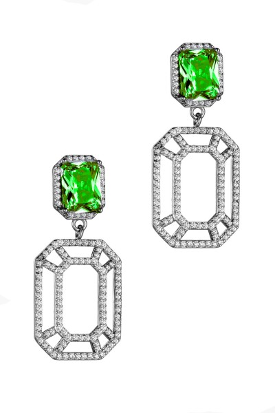 Σκουλαρίκι Ασημένιο Green Passion