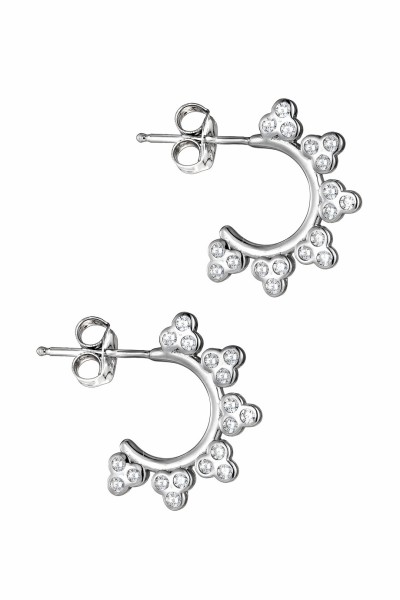 Σκουλαρίκι Ασημένιο White Hoops