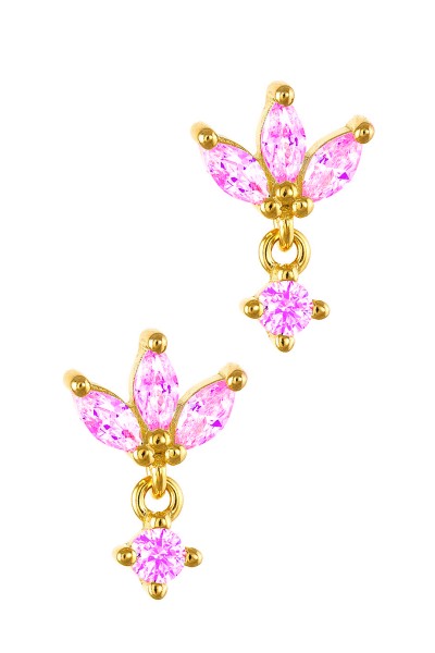 Σκουλαρίκι Ασημένιο Fancy Feather Lila