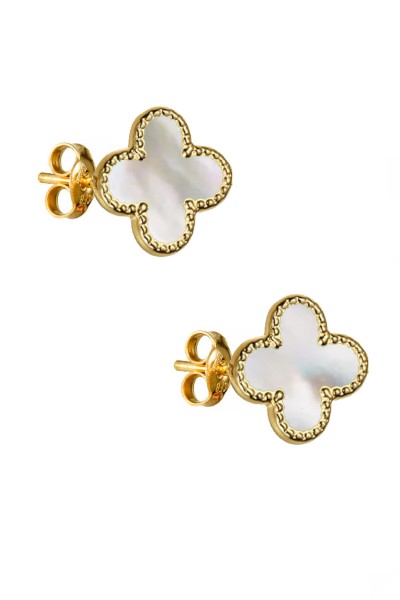 Σκουλαρίκι Χρυσό 14Κ White Flower