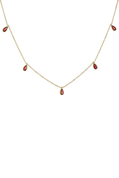 Κολιέ Χρυσό 9Κ Red Mini Drops