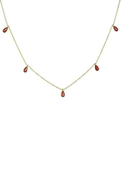 Κολιέ Lumière Χρυσό 9Κ Red Mini Drops
