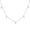 Κολιέ Lumière Λευκόχρυσο 9Κ White Mini Drops