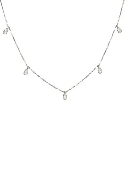 Κολιέ Lumière Λευκόχρυσο 9Κ White Mini Drops