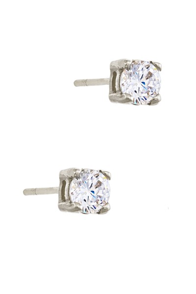 Σκουλαρίκι Λευκόχρυσο 14Κ Απλό 5mm