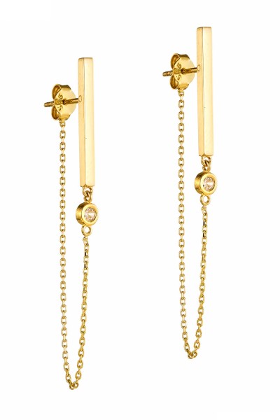 Σκουλαρίκι Χρυσό 14K Lines