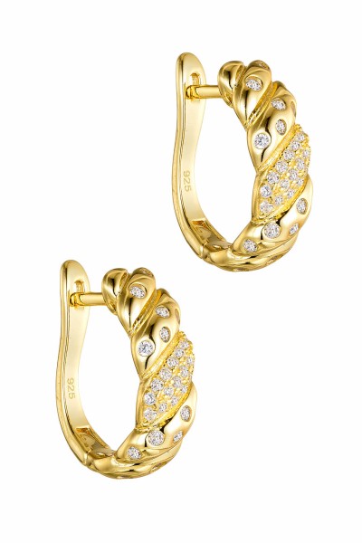 Σκουλαρίκι Ασημένιο Κρίκος Πλεξούδα