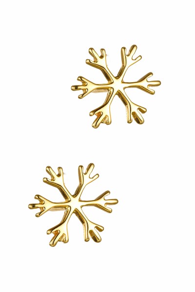Σκουλαρίκι Χρυσό 14Κ Snowflake