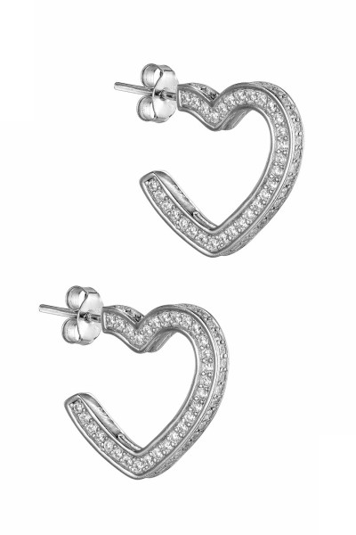 Σκουλαρίκι Ασημένιο Κρίκος Heart