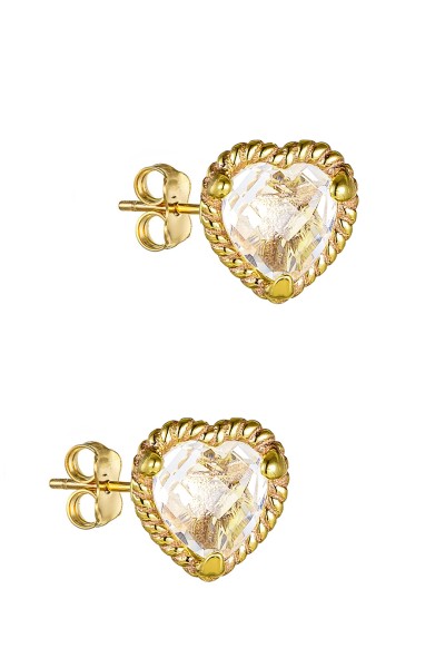 Σκουλαρίκι Χρυσό 9Κ Stone Heart