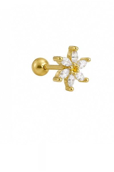 Σκουλαρίκι Μονό Ασημένιο Piercing Flower