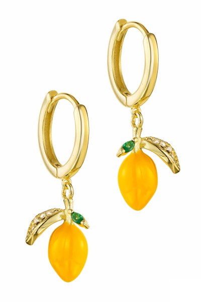 Σκουλαρίκι Ασημένιο Κρίκος Lovely Lemons