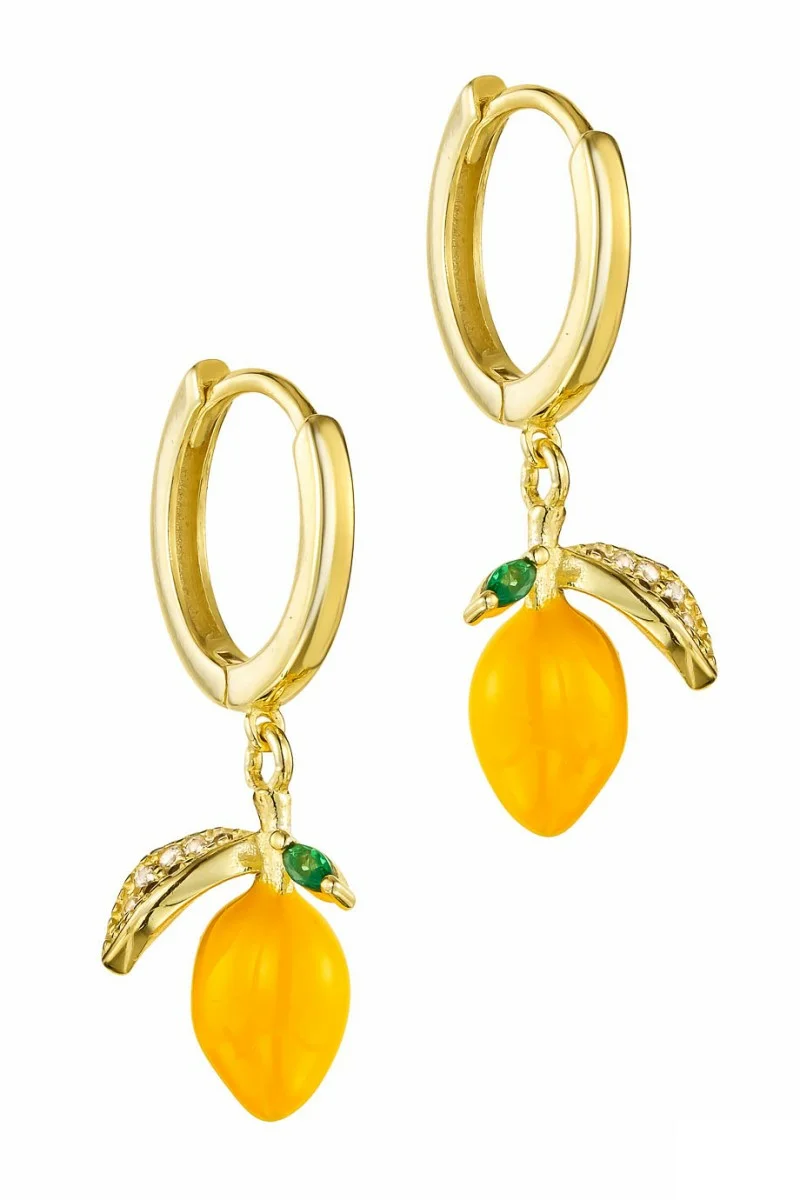 Σκουλαρίκι Ασημένιο Κρίκος Lovely Lemons