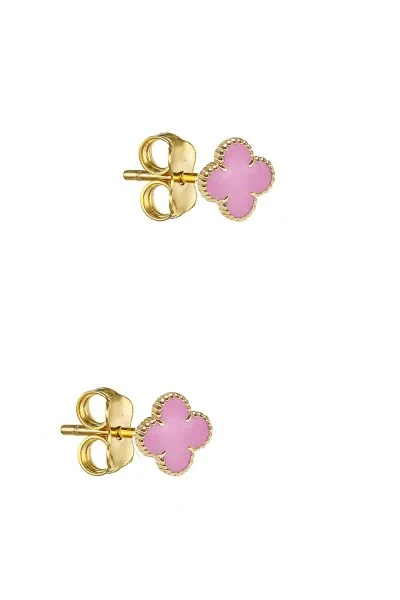 Σκουλαρίκι Χρυσό 9Κ Pink Flower