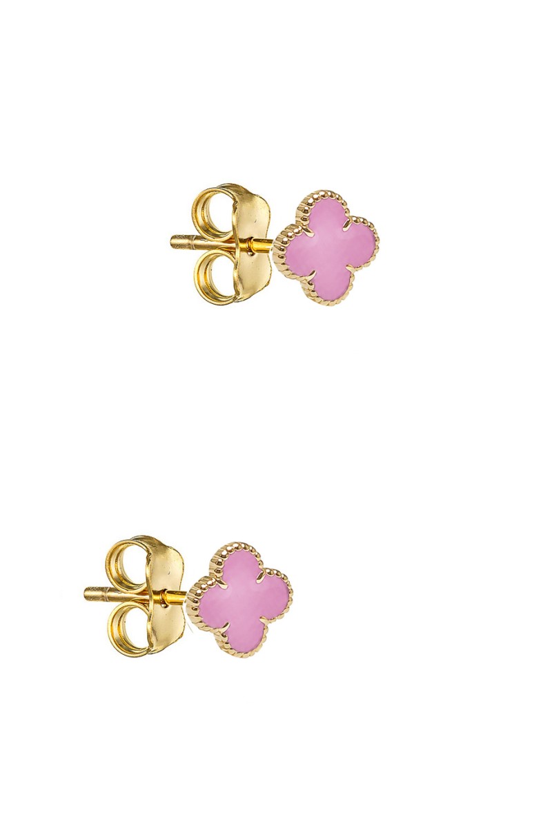 Σκουλαρίκι Χρυσό 9Κ Pink Flower