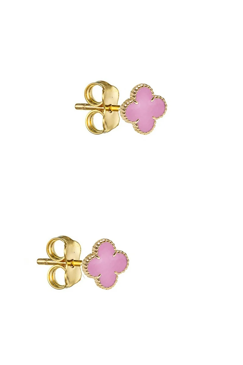 Σκουλαρίκι Χρυσό 9Κ Pink Flower