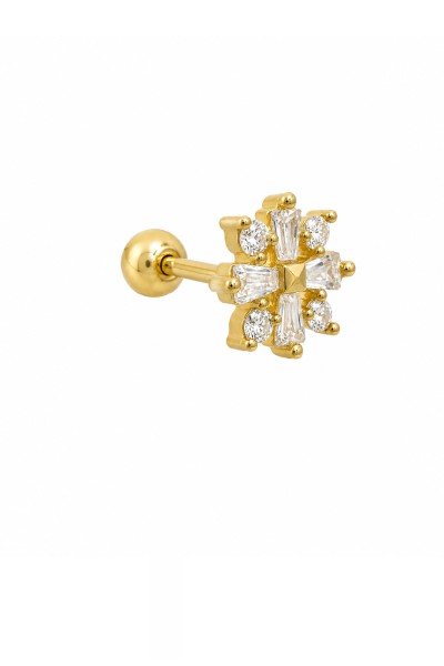 Σκουλαρίκι Μονό Ασημένιο Piercing Flower