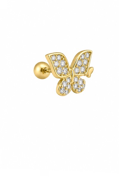 Σκουλαρίκι Μονό Ασημένιο Piercing Butterfly