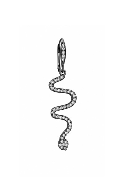 Σκουλαρίκι Μονό Ασημένιο Snake
