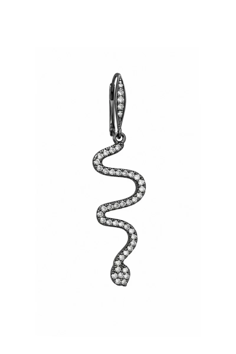 Σκουλαρίκι Μονό Ασημένιο Snake