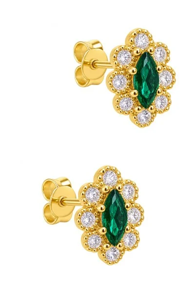 Σκουλαρίκι Ασημένιο Green Chic