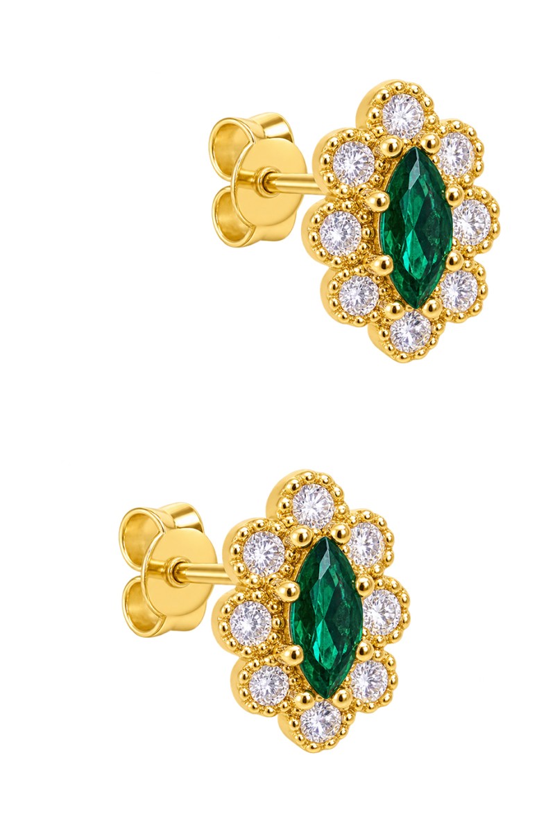 Σκουλαρίκι Ασημένιο Green Chic