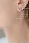 Σκουλαρίκι Λευκόχρυσο 14Κ Κρίκος White Dot