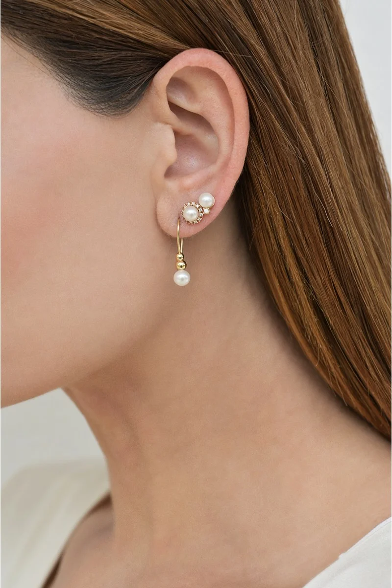 Σκουλαρίκι Χρυσό 14Κ Pearl Total Chic