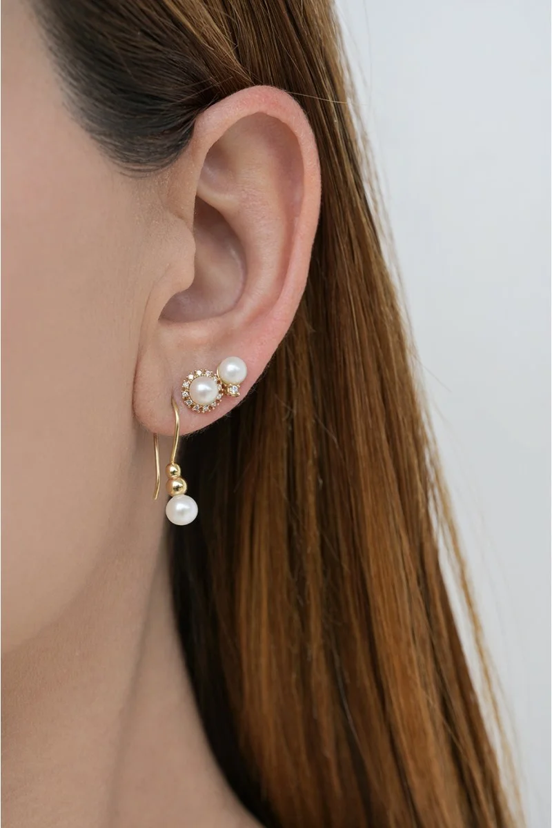 Σκουλαρίκι Χρυσό 14Κ Pearl Total Chic
