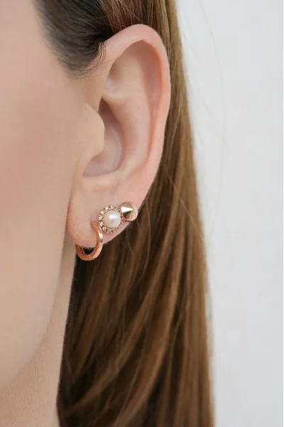 Σκουλαρίκι Ροζ Χρυσό 14Κ Rock Studs