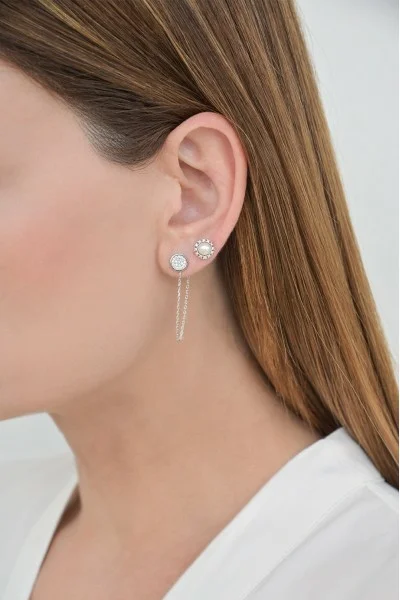 Σκουλαρίκι Λευκόχρυσο 14Κ Pearl Total Chic
