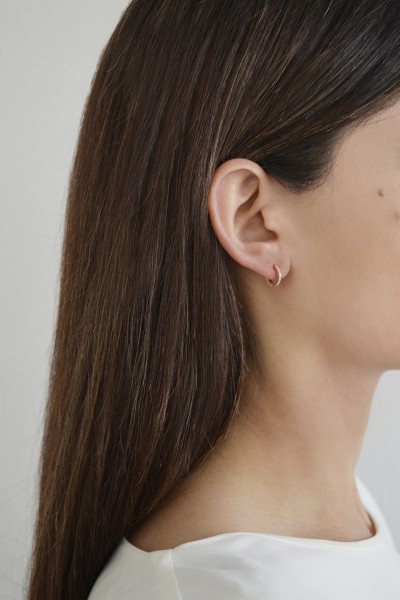 Σκουλαρίκι Ασημένιο Rose Hoops